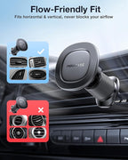 Miracase for MagSafe Car Mount with Metal Hook Clip, Magnetic Phone Holders for Car Phone Holder, Compatible with Garmin GPS Antenna Fit iPhone Android and All Smartphones, Dark Black