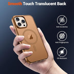 SUPFINE Magnetic for iPhone 15 Pro Max Case (Compatible with MagSafe) (Military Grade Drop Protection) Translucent Matte Shockproof Phone Cover,Brown