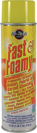 Fast & Foamy Carpet Cleaner – Spearmint Scented Upholstery and Interior Detailing Spray – 18 oz Aerosol Can with Upside-Down Tip – Auto and Home Fabric Cleaner - Pack of 1