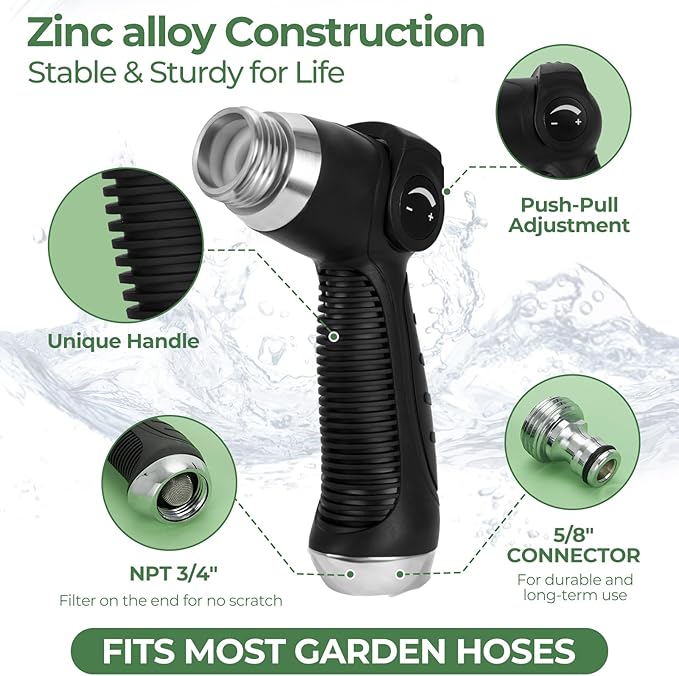 Elechomes Car Wash Foam Gun, Car Wash Soap Sprayer with Car Washing Mitts Quick Connect to Most Garden Hose (Green)