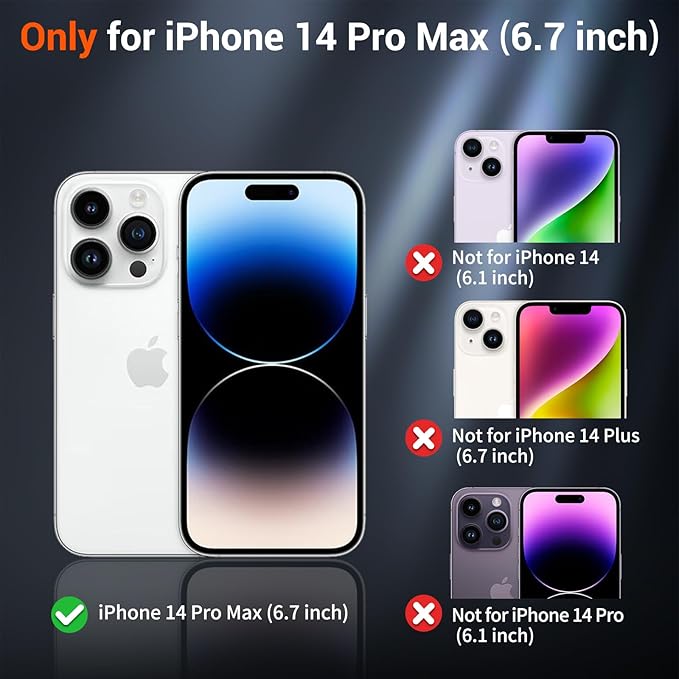 SUPFINE Magnetic for iPhone 14 Pro Max Case (Compatible with MagSafe) (Military Grade Drop Protection) Slim Translucent Matte Shockproof with Anti-Fingerprint Phone Case,Dark Purple