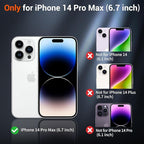 SUPFINE Magnetic for iPhone 14 Pro Max Case (Compatible with MagSafe) (Military Grade Drop Protection) Slim Translucent Matte Shockproof with Anti-Fingerprint Phone Case,Lavender Gray
