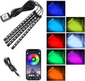 Wuyaoyao Car LED Interior Light, 48 LED Lights Multicolor Music Car Strip Light, Car Strip Light with Sound Active Function and Remote Control, Under Dash Lighting Kit (USB+APP)