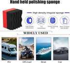 3PCS Car Tire Dressing Applicator Pads, Wavy Contoured Large Automotive Shine Polishing Sponge Wax Mats, Vehicle Wheel Buffing Waxing Foam Pads, Universal for SUV, Truck, RV