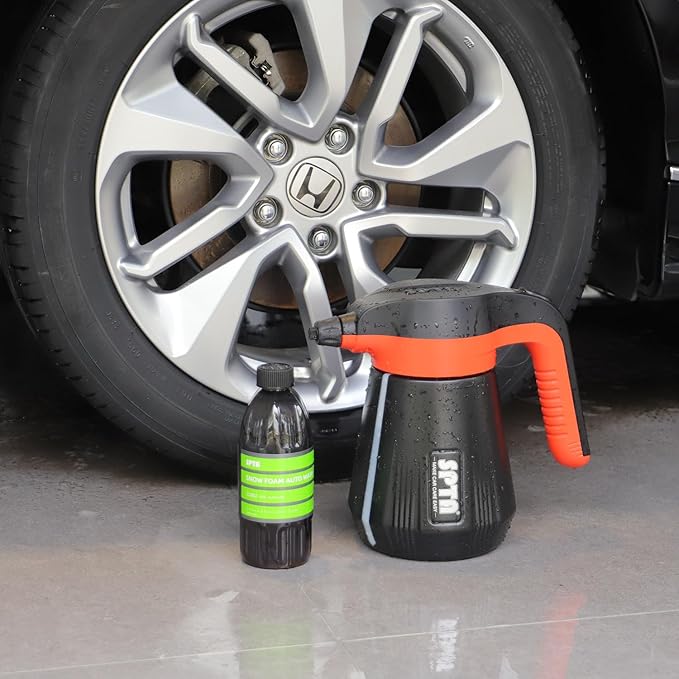 SPTA Snow Foam Shampoo, 16 FL OZ Wash & Gloss Foaming Car Wash Soap, High Suds Formula Foam Cannon Soap for Foam Blasters, or Bucket Washes, Safe on Paint, Clear Coat, and Wax, Green Tea Scent -CL002