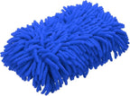 HARFINGTON Car Wash Sponge 9.1" x 4.7" Chenille Microfiber Mitt Scratch-Free Absorbent Scour Scrubber Cleaning Sponge for Washing Detailing on Cars, Trucks, SUV, Boats, RVs, Dark Blue