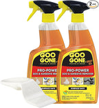 Goo Gone Pro-Power Spray Gel Adhesive Remover - Surface Safe, Great Cleaner, No Harsh Odors, Removes Stickers, Can Be Used On Tools, 24 Ounce, 2 Pack with Scraper Tool