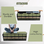 Car Trunk Organizer with Lid,Collapsible Car Storage Organizer with Multi Compartments and Securing Straps for SUV,Sedan,Jeep-Green