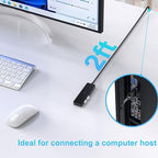Aceele 4-Port USB 3.0 Hub, Ultra-Slim Data USB Hub with 2ft Extended Cable [Charging Not Supported], USB Extender for MacBook, Mac Pro, Mac mini, iMac, Surface Pro, XPS, PC, Flash Drive, Mobile HDD