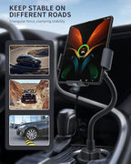 Wireless Car Charger for Z Fold 7/6/5/4/3/2, Dual Coil Cup Holder Phone Mount, Wireless Car Charger for Tesla, Auto Clamping Fast Charging for iPhone 16/15/14(Not Fit for Pixel Fold)