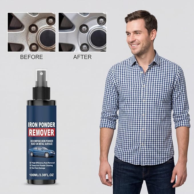 Rust Remover Spray - Fast-Acting Spray, Iron Powder Remover for Metal, Hardware Brake Solution, Engine Auto Liquid with Quick-Reaction Formula, Multipurpose Motorcycle Fluid for Oxidation Removal