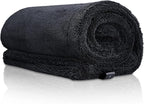 2-Pack 24" x 36" 11.8" x 11.8" Twisted-Loop Car Drying Towel 1500GSM Microfiber Cleaning Cloth for Car Trucks Motorcycles Streak Free Lint Free Ultra Absorbent Washing Cloth for Kitchen Window (Grey)