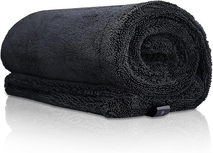 2-Pack 24" x 36" 11.8" x 11.8" Twisted-Loop Car Drying Towel 1500GSM Microfiber Cleaning Cloth for Car Trucks Motorcycles Streak Free Lint Free Ultra Absorbent Washing Cloth for Kitchen Window (Grey)