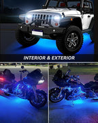 Keiurot 12V Led Light Strip 32CM Waterproof Light Strips for Cars Motorcycles Golf Cart Interior & Exterior Marine Boat Blue Led Strip 12V 5050 18SMD,Pack of 4