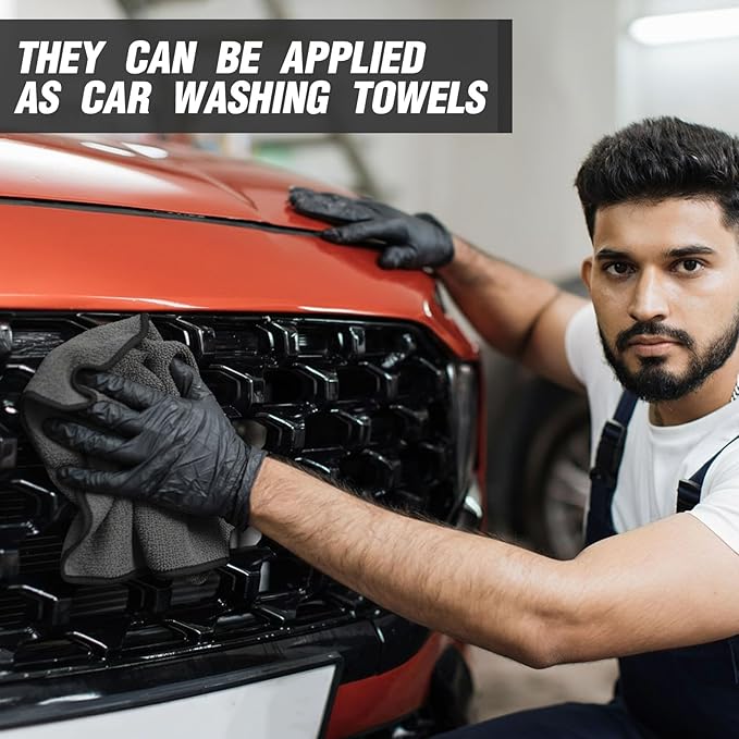 Tallew 40 Pcs Microfiber Towels:16"x16" Microfiber Drying Towels Bulk Micro Fiber Car Cleaning Cloth for Cars Drying Washing Polishing Office Windows Cleaning Household Supplies (Gray)