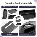 LUWU 3PCS 2025 2026 Mustang Mach E Dashboard Storage Tray Compatible with Ford Mustang Mach E 2021-2026 Accessories Center Console Armrest Box Hidden Organizer Tray Behind Screen ABS Material