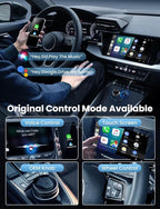All-in-One Wireless Carplay & Android Auto Adapter with Fast Car Charger - 3 in 1 Cable for Stable Voltage, Enhanced Carplay/Android Auto Data. 48W, Dual USB C & A Ports