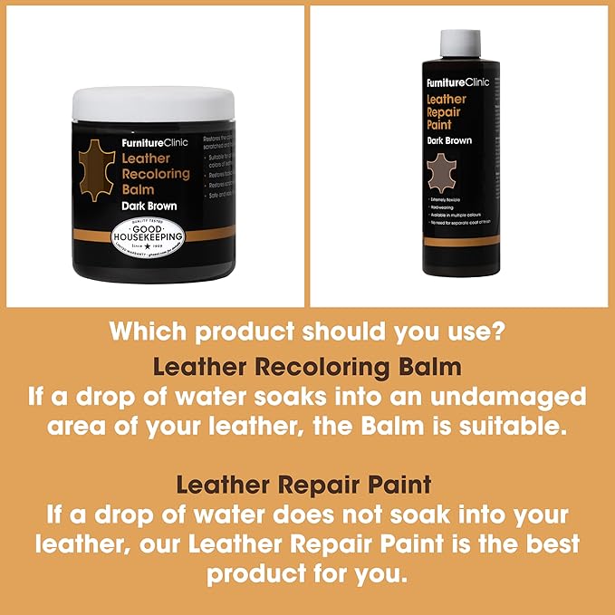 The Original Leather Recoloring Balm by Furniture Clinic - Beige Leather Dye for Furniture, Couches & Car Seats - Restore Scratched, Faded, & Damaged Surfaces