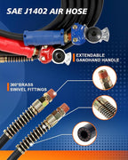 TIROL 12FT Semi Truck Air Lines Kit - Air Lines for Semi Truck, Trailer, Brake Hoses with Gladhands & Leak-Proof Seals, Compatible with Freightliner Cascadia, Essential for Texas Long Haul