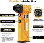 Electric Air Duster & Vacuum 2-in-1, 180000RPM Brushless Motor, Rechargeable Compressed Air Duster with 8000mAh Battery, Stepless Speed Control, 7-Mode Light Mini Blower for PC, Car, Home, Outdoor