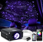 16W Car Home Starlight Headliner Kit, Twinkle & Sound Activate RGBW Fiber Optic Lights with APP & Remote Control, Star Lights for Ceiling Decoration, 300 pcs 9.8ft