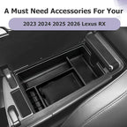 LUWU 2025 2026 Lexus RX350 Center Console Organizer for 2023 2024 2025 2026 Lexus RX350/RX450/RX500 Accessories Armrest Console Storage Box Glove Organizer Tray ABS Material Black