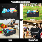 titiyiof Trunk Organizer For Suv & Sedan,Car Organizers and Storage, Waterproof Collapsible & Adjustable Straps,70L Sturdy Car Organization for Car Accessories, Tools,Sundries (Black B, Large-A)