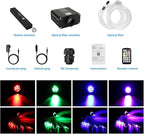 AMKI Upgraded 600pcs 0.03in 9.8ft 16W Twinkle Starlight Headliner Kit Shooting Star Twinkle+Sound Activated Fiber Optic Lighting Meteor Kit for Car Home Ceiling Roof Decor