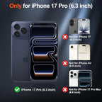 SUPFINE Magnetic for iPhone 17 Pro Case (Compatible with MagSafe)(Military Grade Drop Protection) Translucent Matte Shockproof with Anti-Fingerprint Phone Cover,Navy Blue