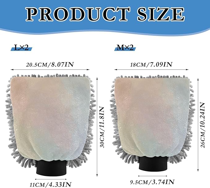 Color Gradient Microfiber Mitt for Cars Scratch Free Wash Mitts for Cars Washing Sponge Detailing Car Hand Wash