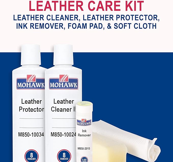 Mohawk Leather Care Kit, Includes Cleaner II (M850-10024), Leather Protector (M850-10034), Ink Remover (M850-2015)