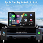 Carpuride Portable Wireless CarPlay Screen for Car- 7 Inch Car Play Screen Compatible with Android Auto and Apple CarPlay - Multimedia Player, Bluetooth, Navigation Screen for All Vehicles
