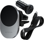 Satechi Qi2 Wireless Car Charger, Travel Friendly Car Phone Mount Charger for Air Vents, 15W Fast Chargers, for iPhone 17 to 12 Series