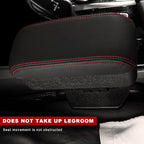 Car Armrest Storage Box with Cup Holder, Adjustable Leather Auto Seat Gap Filler Armrest Extender Pad, Liftable Forearm Wrist Support Center Console Storage Case for SUV Truck (Black & Red)