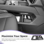 LUWU Lower Center Console Organizer Compatible with 2024-2026 GMC Acadia Elevation/AT4/Denali Accessories Armrest Console Storage Box Armrest Organizer Insert Tray Glove Organizer Tray ABS Material