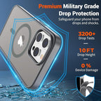SUPFINE Magnetic for iPhone 14 Pro Max Case (Compatible with MagSafe) (Military Grade Drop Protection) Slim Translucent Matte Shockproof with Anti-Fingerprint Phone Case,Gray