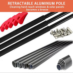 12ft-36ft Water Fed Pole Kit with Telescopic Brush for Window Cleaning, Car Wash & Solar Panels - Includes 20m Hose for Home & Commercial Use