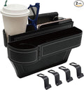 Car Seat Gap Filler Organizer,2 Pack Gap Filler for Car,Seat Gap Storage Box with Cup Holder Expander,Car Organizer Front Seat for Holding Phone, Glasses, Keys, Cards(Black)