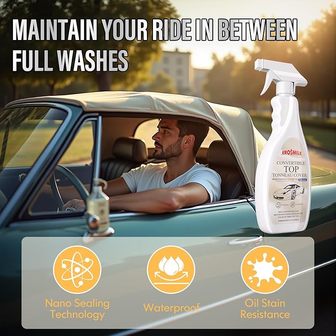 Convertible Top Cleaner And Protectant Kit Use For Cleaning And Protecting The Automotive Soft Tops Of Fabric Construction.Deep-Penetrating Cleaning,Preventing Cracks, 2 Items,Total 32 OZ