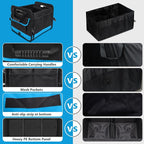 AOPHY Trunk Organizer for Car, Car Storage Organizer with 2 adjustable straps, 95L Large Capacity Cargo Organizer for Suv, Truck, Sedan, Waterproof Portable Car Organizers for Women Men（Blue）