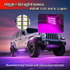 20 Pods Full Angle RGBW LED Rock Lights for Truck Jeeps RV Pickup Offroad UTV SUV Van, Upgraded RGB Waterproof Multicolor Neon Underglow Kit with APP/RF Remote Vehicle Underbody Light Underneath 12V