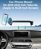 Car Phone Holder for KIA Telluride 2019 2020 2021 2022 Accessories 15W MagSafe Fast Wireless Charger Cell Phone Mount Apply to 10.25 Inch Touch Screen Fixed Clip 360° Rotation