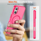 SUPFINE Magnetic for iPhone 17 Case (Compatible with MagSafe)(Military Grade Drop Protection) Translucent Matte Shockproof with Anti-Fingerprint Phone Cover,Hot Pink