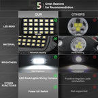 20 Pods Alloy Pure White LED Rock Light for Trucks Trailer Off Road RV Semi Trucks Van, IP68 Waterproof Aluminum Bright White Neon Underglow Light with Wiring Harness 6500K Metal Fender Lights