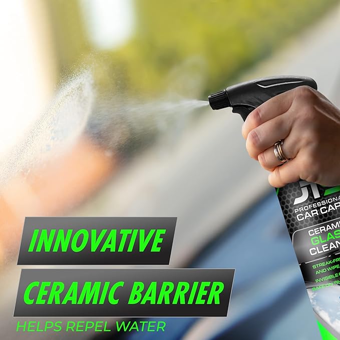 JT's Ceramic Glass Cleaner - Car Window Cleaner | Car Wash All-Natural Streak Free Formula For Car Cleaning (16 Fl Oz)