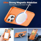 SUPFINE Magnetic for iPhone 13 Pro Case with Screen Protector (Compatible with MagSafe) (Military Grade Drop Protection) Translucent Matte Shockproof Phone Cover,Starry Orange