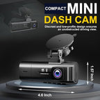 4K Dash Cam Front and Rear Inside,3.16" IPS,3 Channel Dash Cam for Car with 5G WiFi,Free 64GB Card,170° Wide Angle,Loop Recording,G-Sensor,WDR,Night Vision,Time-Lapse,24H Parking Monitor