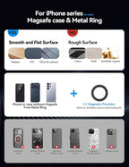 JOYROOM Car Mount for iPhone, [Tri-Fold] MagSafe iPhone Car Mount, [Suction Pro+Gel Base] 360° Rotation iPhone Car Holder, Strong Magnet for iPhone 17 Pro Max and Other Series[Not for Charging]