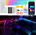 Acrylic Interior Car LED Strip Light with USB/Type C, RGB 6 in 1 with 175 Inch 593 LEDs Strip, Dynamic Chasing Music Sync Neon Ambient Lighting Kits