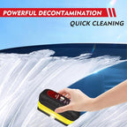Automotive Oil Film Cleaning Brush with Reusable Foam Sprayer, Upgraded Antifog Glass Cleaning Board, Glass Oil Film Remover for Car Windows & Windshields, Versatile Car Glass Cleaner Brush (Black)